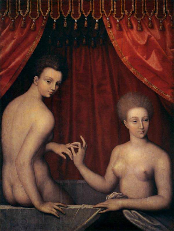 School of Fontainebleau Portrait of Gabrielle Estrees with her Sister China oil painting art